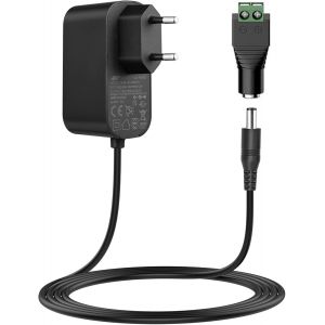 JGD-Adaptateur AC-DC 12V 2A, Entr&eacute;e 100-240V 50/60Hz, Prise DC 5.5 x 2.1 mm, Convient aux Routeurs WLAN, Bandes LED, Cam&eacute;ras CCTV - Neuf