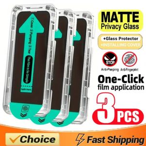3 Ecran Protecteur Verre Mat Privacy + Gabarit pour iPhone, Smartphone: iPhone 17 Pro - Neuf