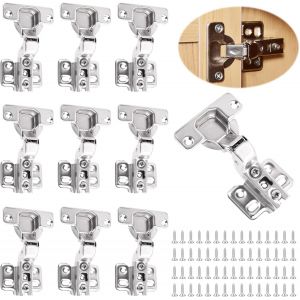 10 Charni&egrave;res d'armoire de Cuisine, Charniere porte Cuisine, Charni&egrave;re &agrave; Rouleau Froide avec vis, Fermeture douce Charni&egrave;res, Charni&egrave;res de porte pli&eacute;es pour Chambre Cuisine Manger - Neuf