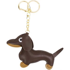KAL-Porte-Clés Teckel En Cuir, Porte-Clés Avec Pendentif En Forme De Teckel Mignon Porte Clef, Porte Clé, Porte Clefs - Neuf