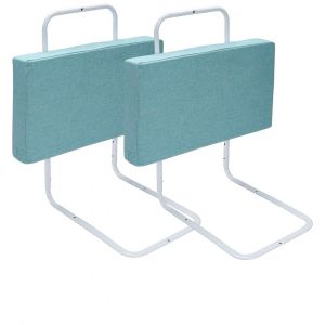 2x50cm Barri&egrave;res De Lit B&eacute;b&eacute;, 100cm Barriere De Securite Enfant Lit, R&eacute;glable En Hauteur, Armature De Lit Pour Les Tout-Petits, Vert 38cm - Neuf