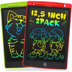 ERYI-Tablette Enfant De 12,5 Pouces, Lot 2 Ardoise Magique Pour Enfants, Ardoise Lcd Pour Enfants,Gribouillages Colorés, Cadeaux Pour Les Filles De 3 À 8 Ans, Rouge + Vert - Neuf