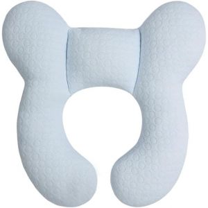 Appuie-Tête Pour Bébé Adapté Aux Nouveau-Nés (Bleu), Oreiller De Voyage En Coton Doux Pour Bébé Adapté Aux Sièges Auto Et Aux Poussettes - Neuf