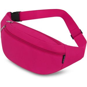 SJZG-Sacs Banane Ville De S&eacute;curit&eacute; Pour Voyage Randonn&eacute;e Homme Femme, Acs De Sport V&eacute;lo &Agrave; Dos Waist Fanny Pack Running Outdoor Sport De Randonn&eacute;e (Rose Rouge) - Neuf