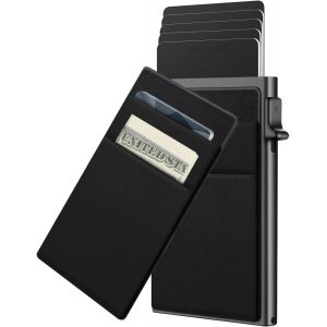TRAHOO-Porte Cartes de Cr&eacute;dit avec RFID Blocage et Sac, Porte Carte de Cr&eacute;dit Pop Up Porte, Portefeuille Homme Minimaliste, Porte Carte Credit Homme, Porte Carte Bancaire pour Cartes et Billets - Neuf