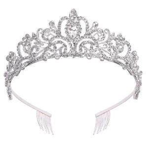 Tiare En Cristal D¿Or Bandeau De Couronne Princesse Élégante Couronne Avec Peignes Pour Femmes Filles Mariage Bal De Fin D¿Année Naissance - Neuf