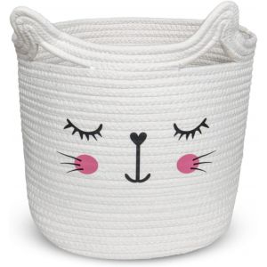 Paniers De Rangement BéBé, Coton Panier Corbeille A Linge, Boite De Rangement Jouet Enfant, Joli Panier à Linge Pour Enfants Et BéBés, Chambre, Ours Gris - Neuf
