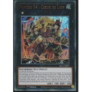 Carte Yu-Gi-Oh - Numéro 54 : Coeur De Lion - Blc1-Fr037 - Ultra-Rare - Titre Doré - Neuf
