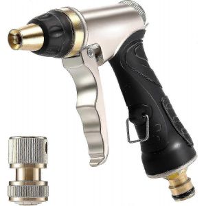 Pistolet d'arrosage avec buse en laiton, robuste et haute pression, réglable du jet à la pulvérisation, pour le lavage de la voiture et des animaux domestiques, nettoyage du jardin/trottoir - Neuf