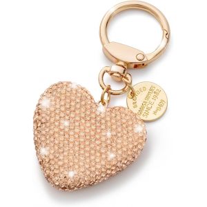 KAL-Coeur Porte-Clés Partenaire Voiture Porte-Clés Paillettes Strass Porte-Clés Couple Cadeau, Saint Valentin, Noël, Rouge - Neuf