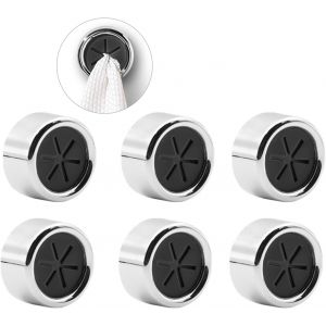 Lot De 6 Porte-Torchons Ronds Adh&eacute;sifs Pour Cuisine,Supports Muraux Autocollants Pour Salle De Bain - Neuf
