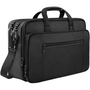 Sacoche Ordinateur Portable 17 Pouces,Grande Mallette d'Affaires pour Hommes et Femmes,Sac à Bandoulière Extensible étanche Multifonctionnelle pour Ordinateur Portable,Tablette,Noir - Neuf