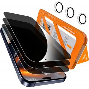 KALANKA-3 Pi&iquest;&iquest;ces Verre Tremp&iquest;&iquest; Anti-Espion pour iPhone 17 Pro + 1 Jeu Protection Cam&iquest;&iquest;ra Arri&iquest;&iquest;re, [12 Pieds Qualit&iquest;&iquest; Militaire Vitre Protection], 25&iexcl;&atilde;Anti-Spy, Auto-Install 1s, Coque Compatible - Neuf