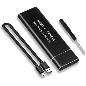 CHENG-Bo&icirc;tier M.2 SSD NVME(Not NFGG)USB Adaptateur Externe USB3.1 Gen2 USB-C Bo&icirc;tier Disque Dur pour M.2 PCIe NVME M-Key 2230/2242/2260/2280 SSD, avec UASP - M2PV - Neuf