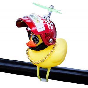 Canard en caoutchouc de Voiture de Jouet Ornements Canard Jaune tableau de bord de Voiture D&eacute;corations de Presser le Canard de No&euml;l Flocons de neige de V&eacute;los Cornes avec l'H&eacute;lice Casque - Neuf