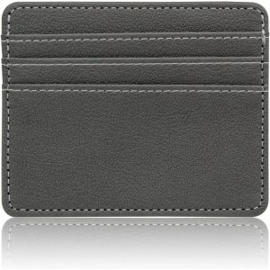 asas-Wisepoint Porte Carte Bancaire,Pu Cuir Étui Carte Bancaire,4 Fentes Pour Cartes Porte Carte Cuir Homme,Portefeuille Homme Porte-Carte Pour Les Événements D'Affaires,Les Voyages(Gris) - Neuf