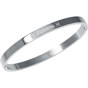 Eryi-Bracelet Jonc Fin En Acier Inoxydable 316l Avec Signe Astrologique Bracelet Zodiaque Largeur 4 Mm Cadeau D'amour Couleur Argent - Neuf