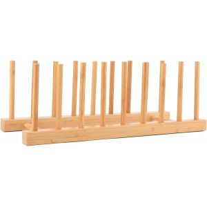 Chenquansarl-Gouttoir À Vaisselle En Bois, Egoutoire Vaisselle Cuisine, Capacité 8 Assiettes, Étagère De Rangement Cd Pour Bols, Assiettes, Gâteaux À Thé, Vaisselle - Neuf
