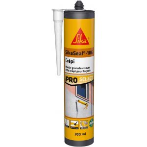 Mastic granuleux-Seal-186 Cr&eacute;pi blanc-Joints de raccordement et fissures-Fa&ccedil;ades ext&eacute;rieures-Effet cr&eacute;pi-R&eacute;sistant aux UV-Multi-supports-300 ml - Neuf