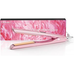 Lisseur Cheveux 2 En 1 Lisseur Et Boucleur, Plaques En Titane Lisses, Chauffe Rapide En 30s, Écran Lcd 120-230¿, Fer À Lisser Ionique Pour Femme - Rose Corail - Neuf