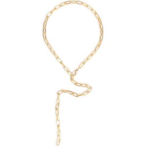 Colliers Pour Femme 1 Collier Lasso En Forme De Y Avec Cha&icirc;ne Trombone,Cha&icirc;ne En Or,Collier Lasso En Forme De Y Avec Cha&icirc;ne &Eacute;paisse,Collier Pendentif Long En Forme De Y Avec Cha&icirc;ne Trombone - Neuf