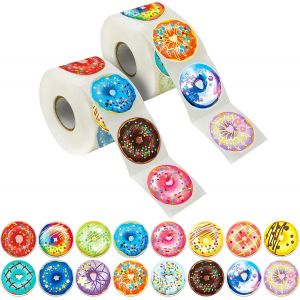 ERSHI-600 Autocollants Beignet Décoration de Fête Récompense Enseignant Encouragement Motivation Mega Pack 16 designs avec ligne d[1 - Neuf