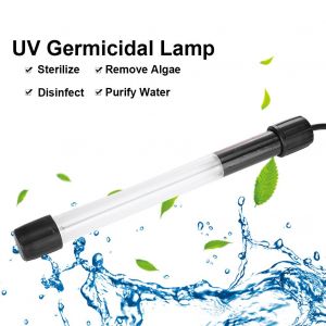 HJLIAN Barre lumineuse UV germicide submersible pour aquarium, etanche 220-240 V, sterilisateur (10 W) - Neuf
