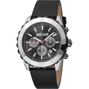 Montre - Just Cavalli - Jc1g214l0035 - Quartz - Acier Inoxydable - Cuir Noir - Neuf