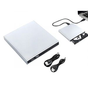 Lecteur CD/DVD externe USB 2.0 Graveur CD-RW portable Argent - Neuf