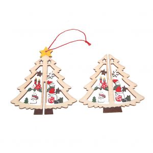 Hjlian Pendentif Decoratif En Bois A Suspendre Pour Sapin De Noel, Decoration De Salle De Festival De Noel (Arbre -) - Neuf