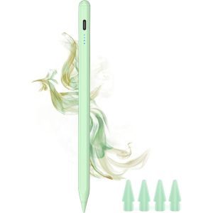 Stylet Pour Ipad 2018-2024, Charge Rapide Usb C, Avec Stylet Palm Rejection Pour Ipad, Compatible Avec Ipad 6/7/8/9/10Th, Ipad Air 3/4/5Th, Ipad Mini 5/6Th, Ipad Pro 11""/12,9"" (Vert) - Neuf