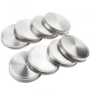 8 Couvercles De Bocaux En Acier Inoxydable 86 Mm Scellé Couvercle Étanche Avec Joints En Silicone Bouchons Solides De Stockage Résistants Couvercle À Large Ouverture - Neuf