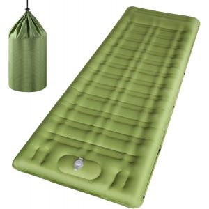 Wqd-Matelas Autogonflant,Matelas Camping,Matelas Gonflable 1 Place,12cm D'épaisseur,Matelas Trekking,Matelas Randonnée Ultra Léger,Portable Avec Oreiller Int Égré Et Pompe À Pied,Camping (Vert) - Neuf