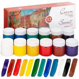 Chenquansarl-Couleurs Gouache De Haute Qualit&eacute; (12 X 40ml) | Peinture &Agrave; Base D'eau En 12 Belles Teintes Riches En Pigments | Fabriqu&eacute; Par Nevskaya Palitra - Neuf