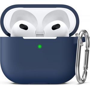 Compatible avec Airpod 3 Case Cover, Silicone Protective Accessories Skin avec Porte-clés Compatible avec Apple Airpod 3e génération 2021 pour Femmes Hommes Filles garçons,Bleu Nuit.[S261] - Neuf
