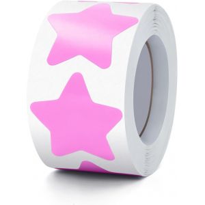 Trahoo-Rollo De Pegatinas De Estrellas Rosas De 3,8 Cm Etiquetas Autoadhesivas De Estrellas Grandes Pegatinas De Estrellas Navideñas Pegatinas De Recompensa Decoración Para Niños 500 Unidades - Neuf