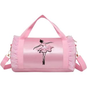 Sac de ballerine rose pour fille (fil court), sac à bandoulière, sac de sport, sac fourre-tout de rangement pour chaussures de princesse, sac à main pour danseuse de ballet. - Neuf