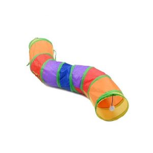 Tunnel Interactif Pour Chat Avec Boule Mobile Et Fenêtres « Coucou » ¿ Jouet Froissé Amusant Pour Chats D'intérieur, Design Pliable Et Coloré - Neuf