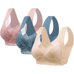 Soutien Gorge Confortable Sous Vetements Feminin Soutien Gorge De Sport En Dentelle Pour Femme Confortable Anti Affaissement Grande Taille Ouvert Coeur Croisé - Neuf