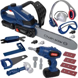 ERYI-25 Pi&egrave;ces Jouet Outil Pour Enfants,Jouet Avec Perceuse &Eacute;lectrique,Outils De Construction Et Accessoires,Jouets De Jeu De R&ocirc;le,Outils De Travail Jouet, Pour Enfant 3 Ans+ - Neuf