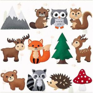 12 Pi&egrave;ces Mes Amis De La For&ecirc;t No&euml;l Ornement Ensemble Animaux Artisanat Kit Arbre De No&euml;l Ornement - Neuf
