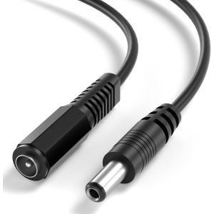 VornixorSarlshop-C&acirc;ble d'alimentation CC | C&acirc;ble d'extension d'alimentation CC | Compatible avec CCTV, DVR, bande LED, routeur, &eacute;crans, capteurs, Alexa | 2 V CC 2 A | DC 5,5 x 2,1 mm | Noir | 3 m&egrave;tre - Neuf