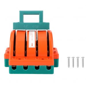 Interrupteur de deconnexion a couteau a double course, orange et rouge, alimentation electrique 4P, AC 380 V, 63 A - Neuf