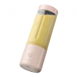 HJLIAN Mixeur portable a rotation rapide, presse-agrumes electrique USB multifonctionnel pour la maison et les voyages, 400 ml, rose corail, double lame - Neuf