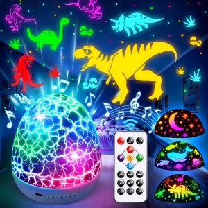 Cheng-Staryou Veilleuse Projecteur Enfant, 3 Films+15 Musique Veilleuse B&eacute;b&eacute; Musicale Et Lumineuse, 360&deg; Veilleuse Dinosaure Jouet, T&eacute;l&eacute;commande+31 Couleurs Oeuf Dinosaure Jouet Enfant 0-10 Ans, Cade - Neuf