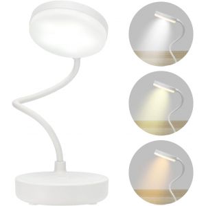 Kal-Lampe De Chevet Avec Corps Orientable Et Câble Usb Inclus - Lampe De Bureau Sans Fil Avec Bouton Variateur Pour Régler La Température De La Lumière - Neuf
