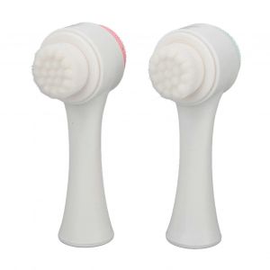 2 Pièces Brosse De Lavage Du Visage Double Face Saleté Profonde Huile Nettoyage Du Visage Massage Du Visage Brosse De Gommage Du Visage Pour Le Massage De Lavage Du Visage - Neuf