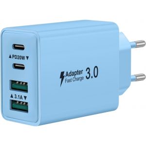 JGD-Chargeur USB C, 40W 4 Port Prise Chargeur Rapide USB C, 2Pack Multiple Secteur Double PD+QC 3.1A Type C Adaptateur pour iPhone 17 16 15 14 13 12 11 Pro Max 8 7 6S Plus Mini SE, iPad, Samsung Gala - Neuf