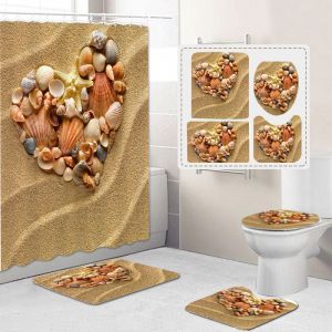 Les Rideaux de douche avec Tapis de Bain, Souple et antidérapant Toilettes d'un Couvercle pour la salle de Bains, Imperméable à l'eau de la Baignoire Rideau de Jeux pour la Maison, - Neuf