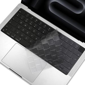 Housse de clavier en TPU pour MacBook 14" 16" M4 Pro/Max Chip modèle A3112 A3185 A3401 A3186 A3403 Disposition UK/EU Transparent - Neuf